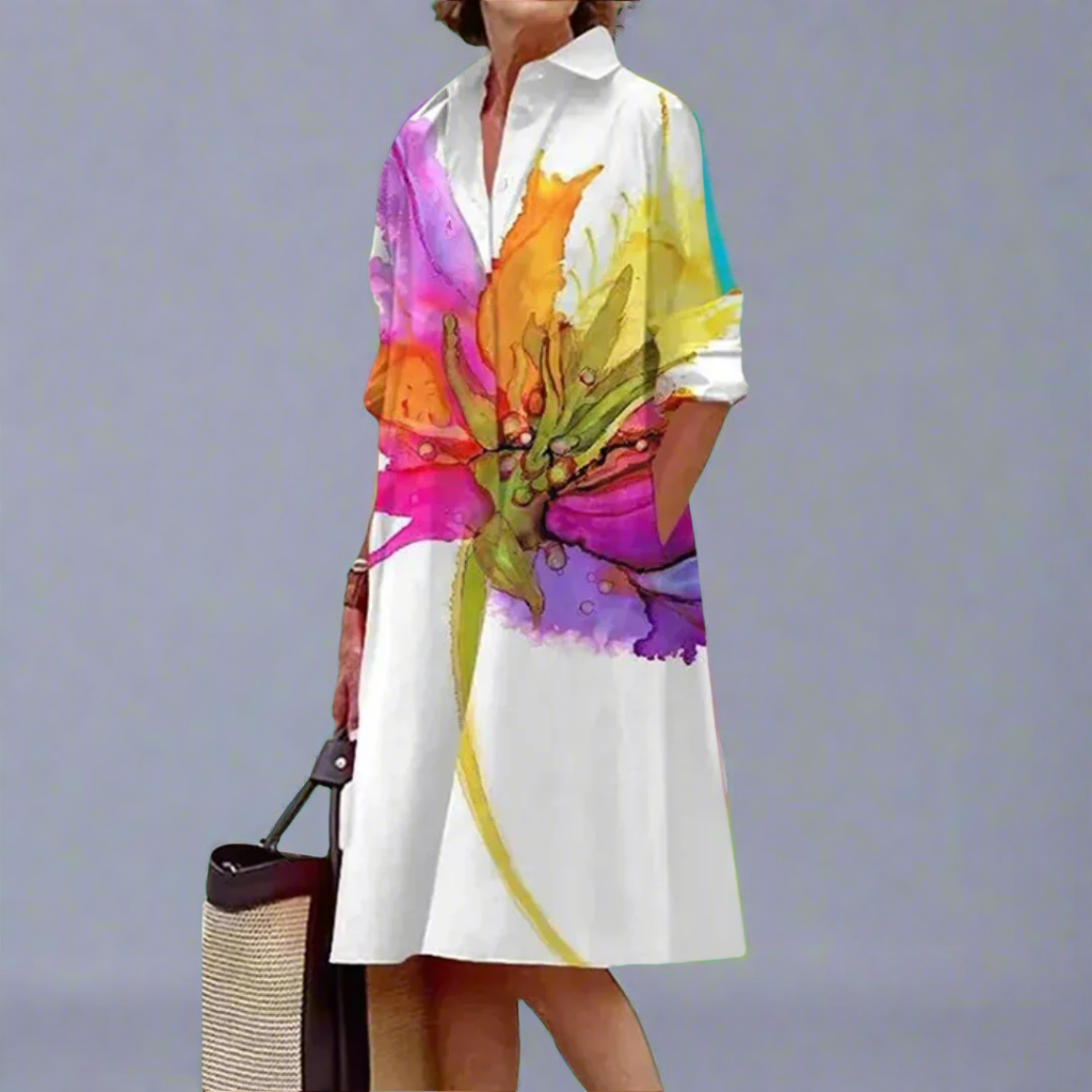 Linda | Vibrant Lightweight Summer Midi Dress