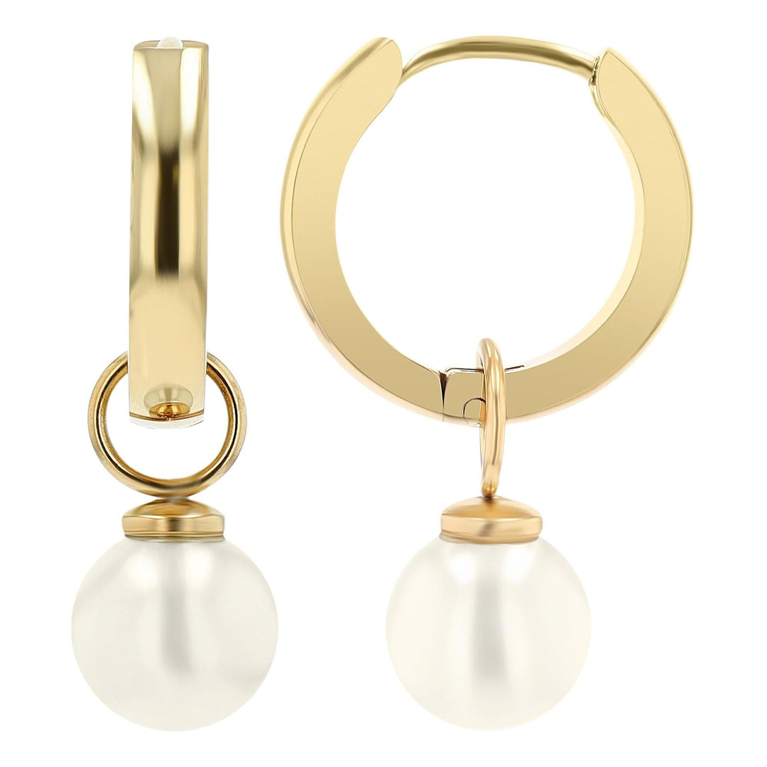 “Maraniel” – Hoop Earrings with Pearl Pendant