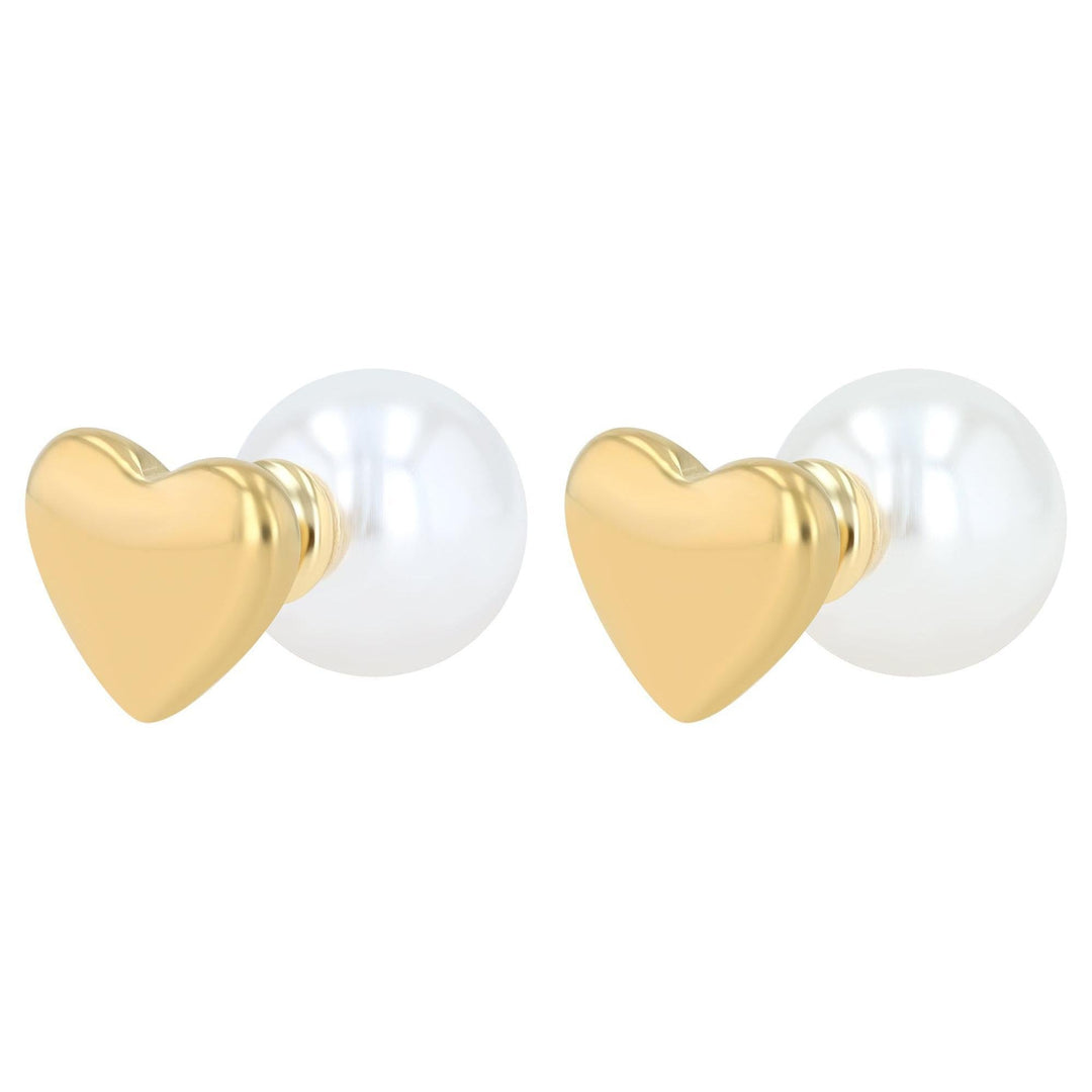 "Alurea" – Front-Back Earrings with Heart and Pearl