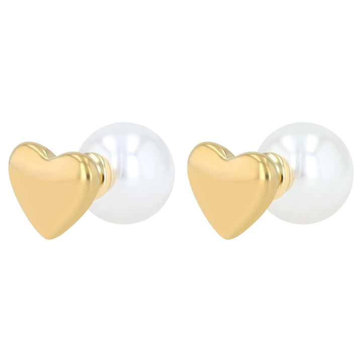 "Alurea" – Front-Back Earrings with Heart and Pearl