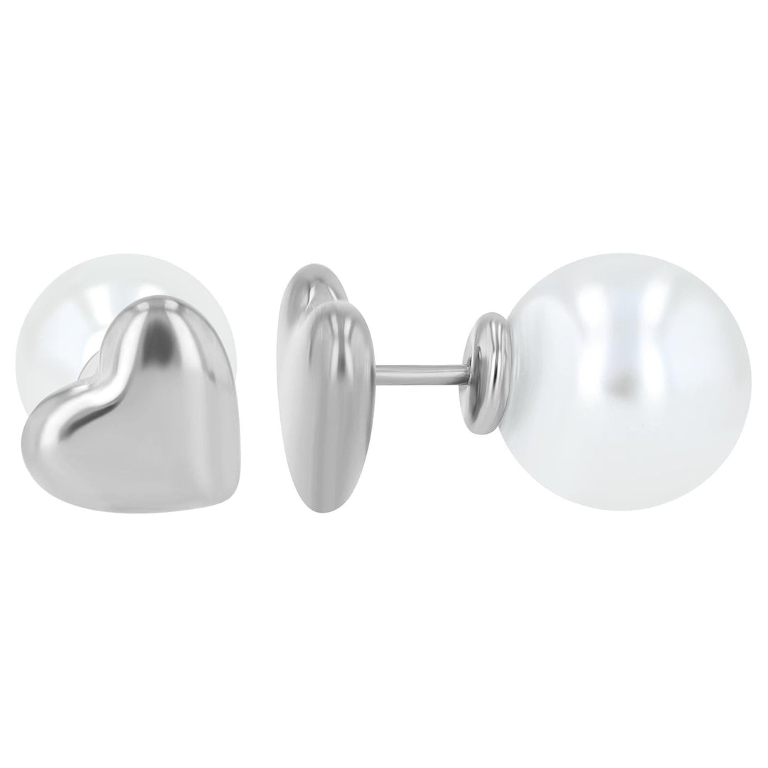 "Alurea" – Front-Back Earrings with Heart and Pearl
