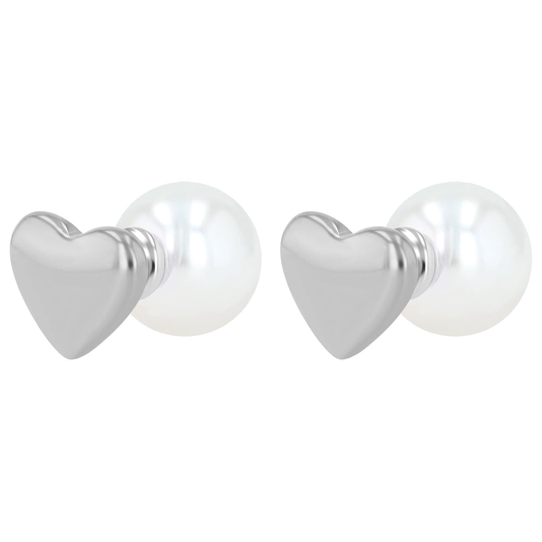 "Alurea" – Front-Back Earrings with Heart and Pearl