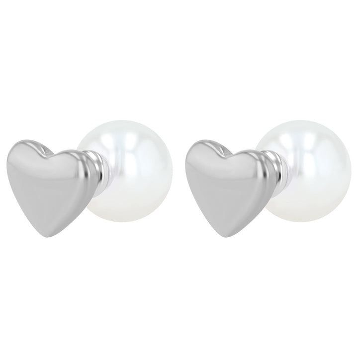 "Alurea" – Front-Back Earrings with Heart and Pearl