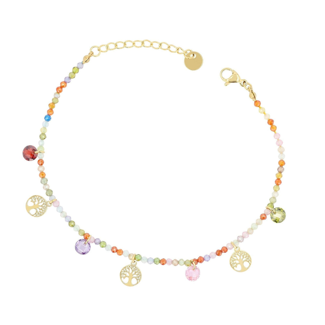 "Alviana" – Armband mit bunten Perlen und Lebensbaumanhänger