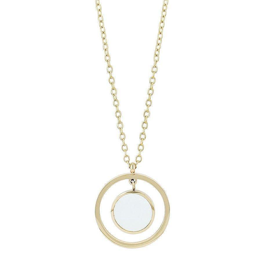 "Aurevia" – Gold Necklace with Mother-of-Pearl Moon Pendant