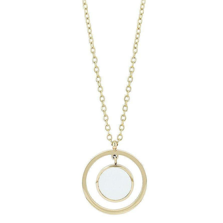 "Aurevia" – Gold Necklace with Mother-of-Pearl Moon Pendant