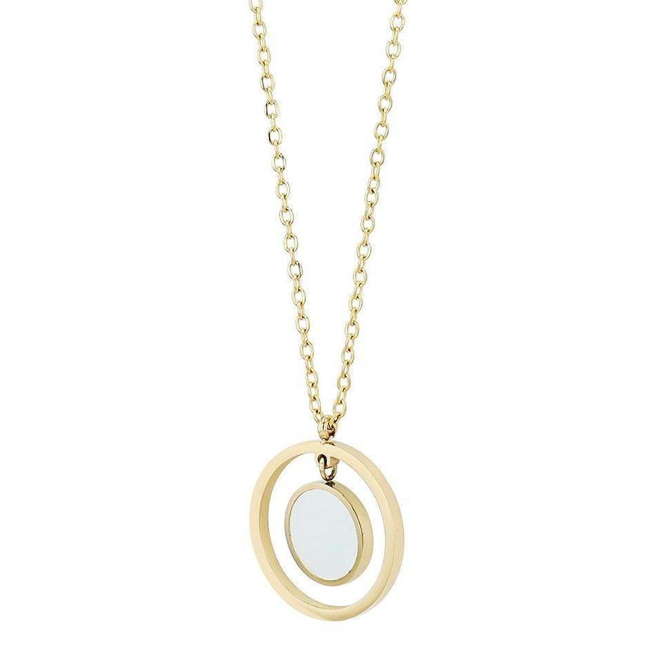 "Aurevia" – Gold Necklace with Mother-of-Pearl Moon Pendant