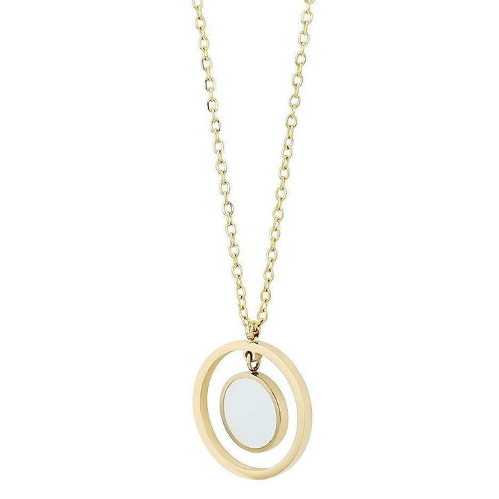 "Aurevia" – Gold Necklace with Mother-of-Pearl Moon Pendant