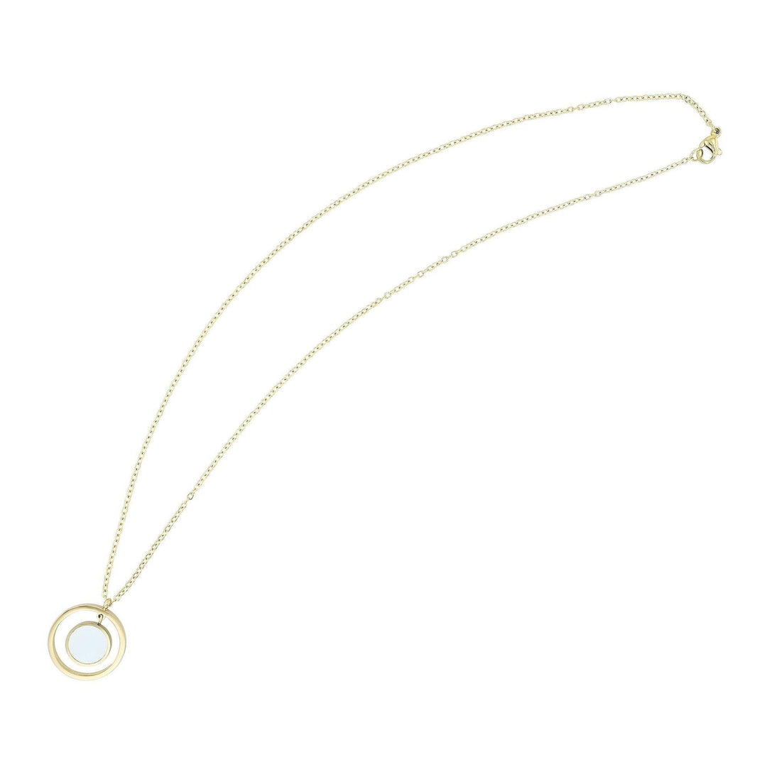 "Aurevia" – Gold Necklace with Mother-of-Pearl Moon Pendant