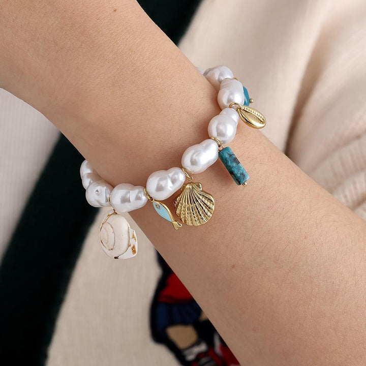 „Elanellaa“ Fish Agate Pearl Armband