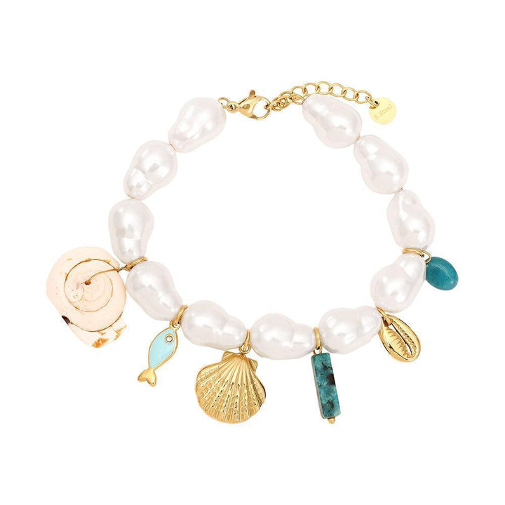 „Elanellaa“ Fish Agate Pearl Armband