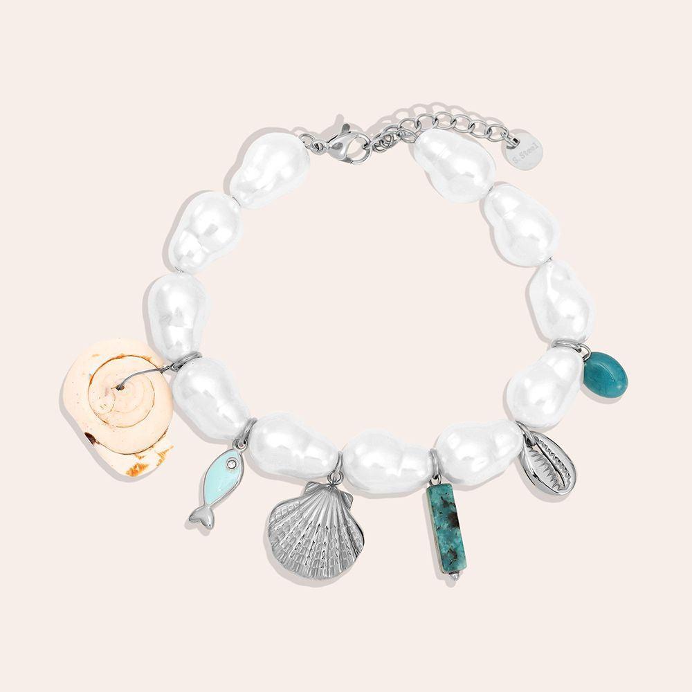 „Elanellaa“ Fish Agate Pearl Armband
