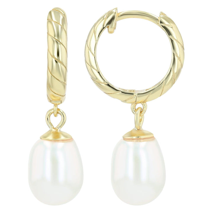 "Elaris" – 925 Silver Hoop Earrings with Real Freshwater Pearl