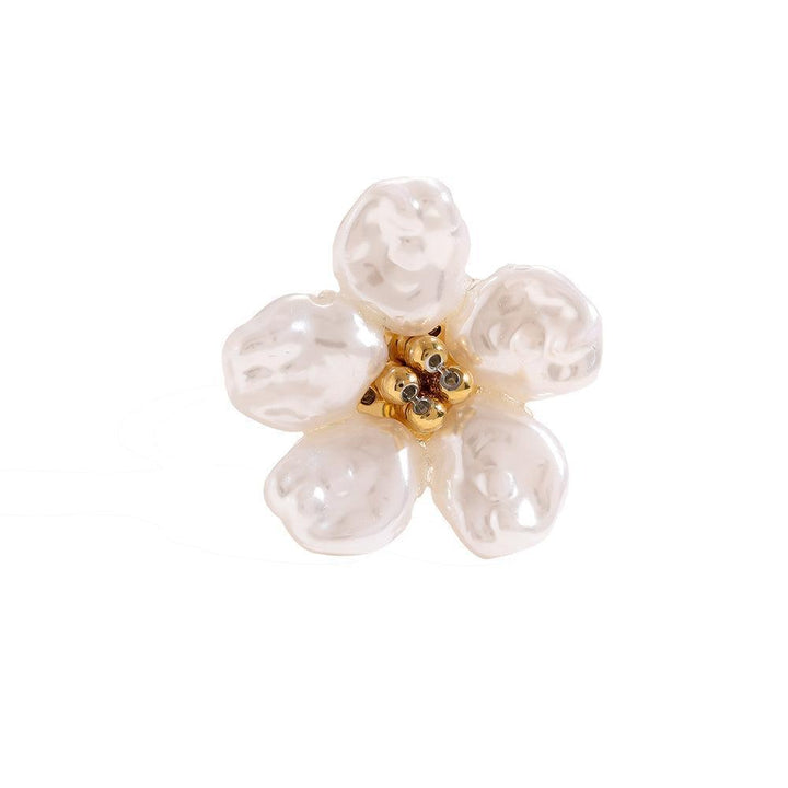 "Elonellaa" Adjustable Pearl Flower Ring