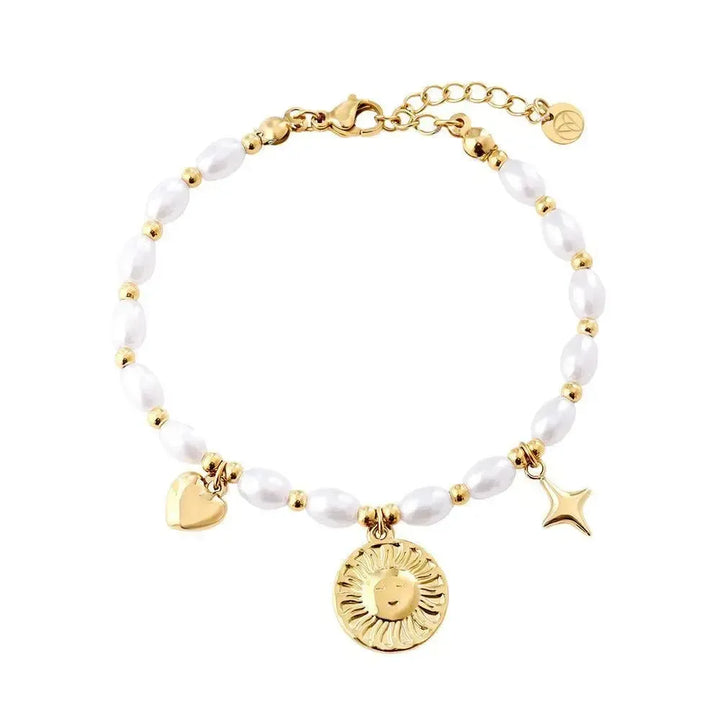 „Iravella“ Pearl Chain With Charms Armband