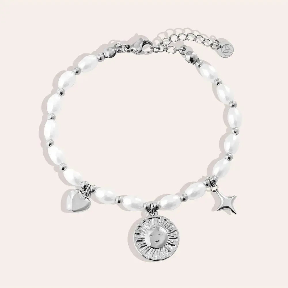 „Iravella“ Pearl Chain With Charms Armband