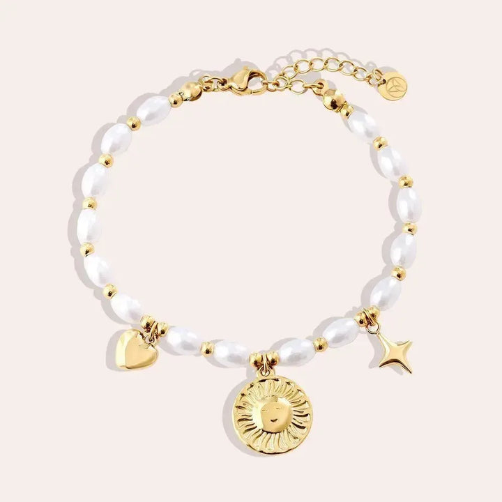 „Iravella“ Pearl Chain With Charms Armband