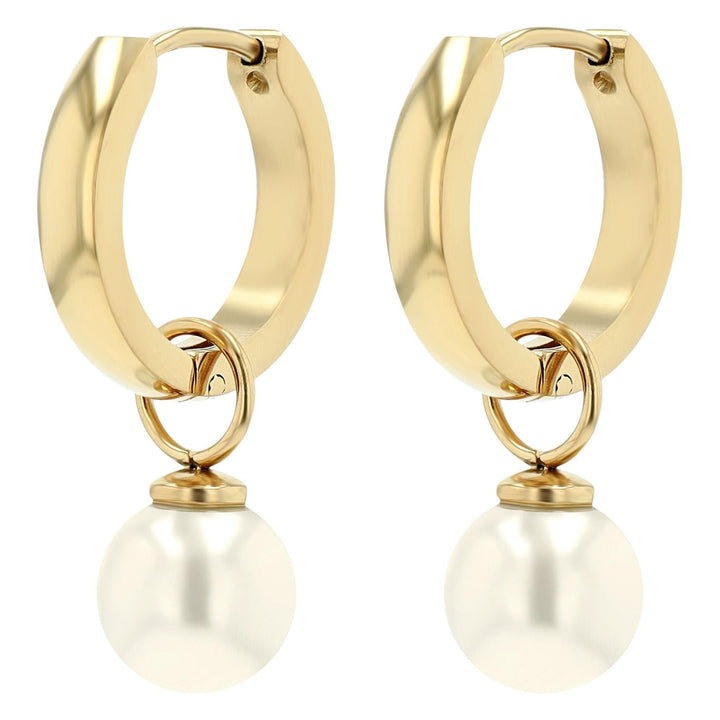 “Maraniel” – Hoop Earrings with Pearl Pendant