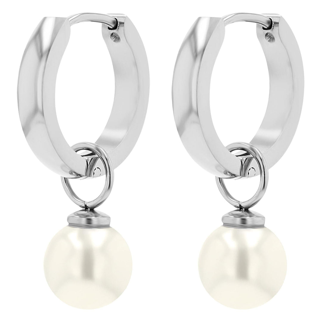 “Maraniel” – Hoop Earrings with Pearl Pendant