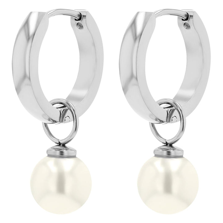 “Maraniel” – Hoop Earrings with Pearl Pendant