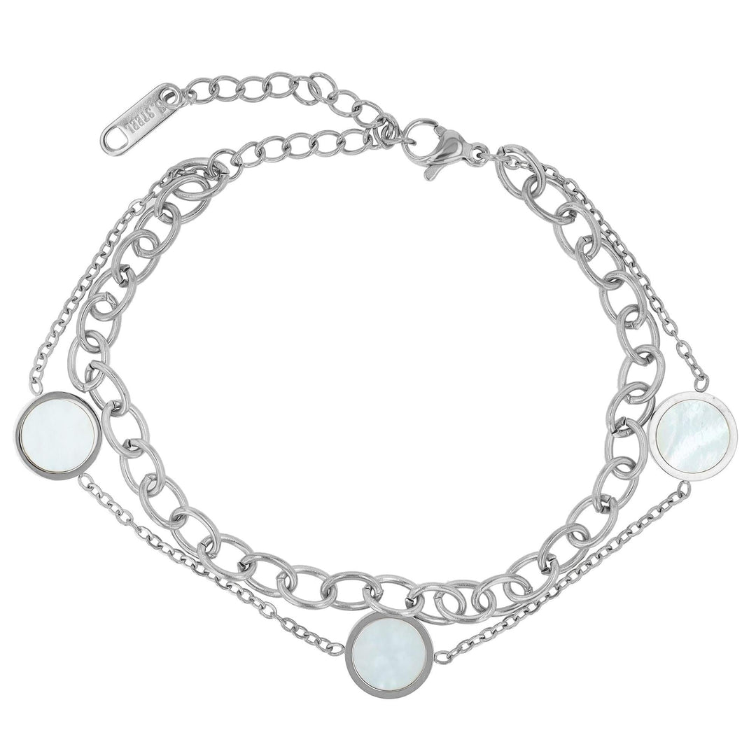 "Miralyn" – Zweireihiges Armband mit Perlmutt-Elementen