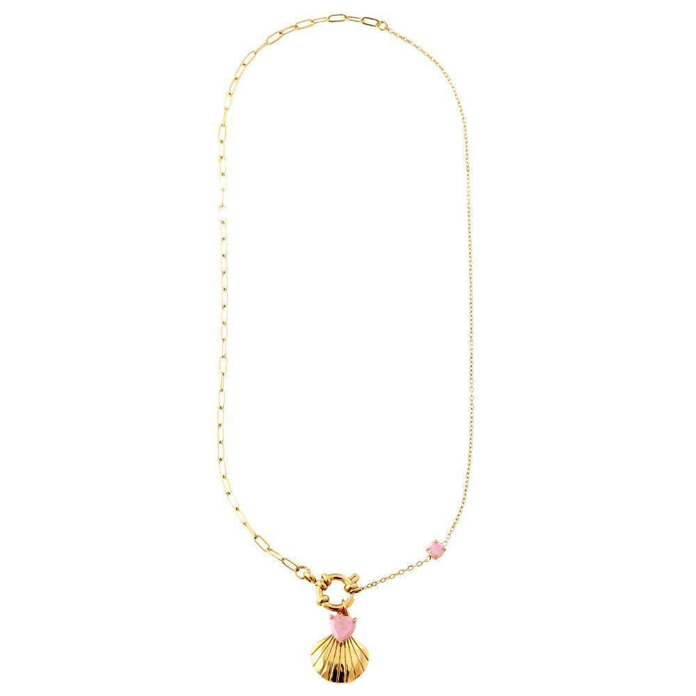 "Talielisya" Diamond Shell Edelstahl Halskette