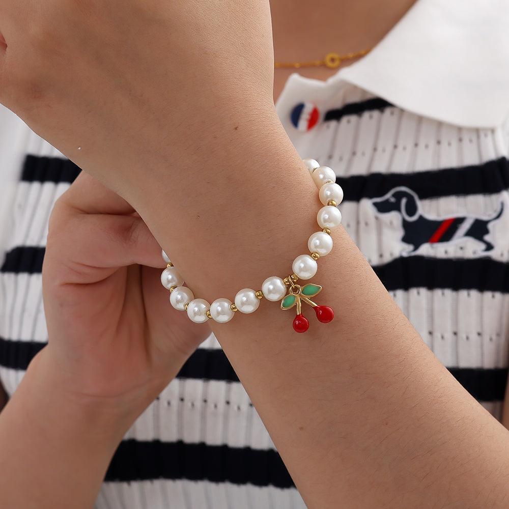 „Talinellaa“ 3er Cherry In Pearl Armband