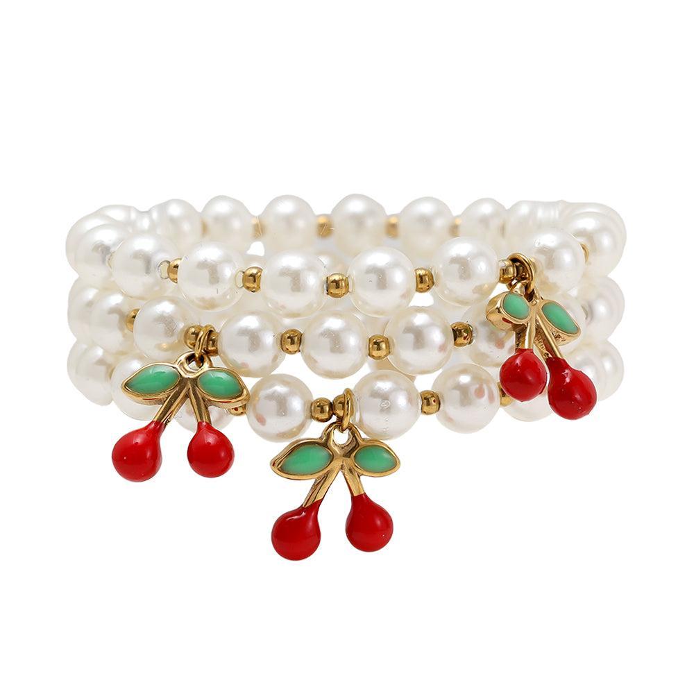 „Talinellaa“ 3er Cherry In Pearl Armband
