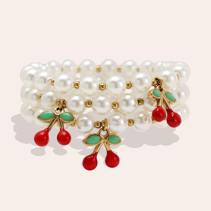 „Talinellaa“ 3er Cherry In Pearl Armband