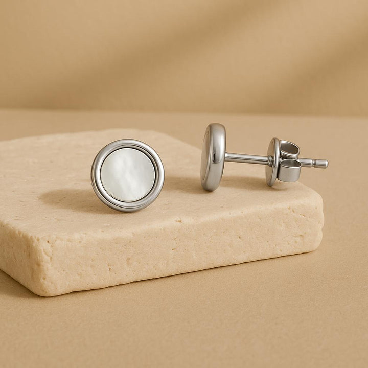 "Valenya" – Stud Earrings with Mother-of-Pearl Inlay