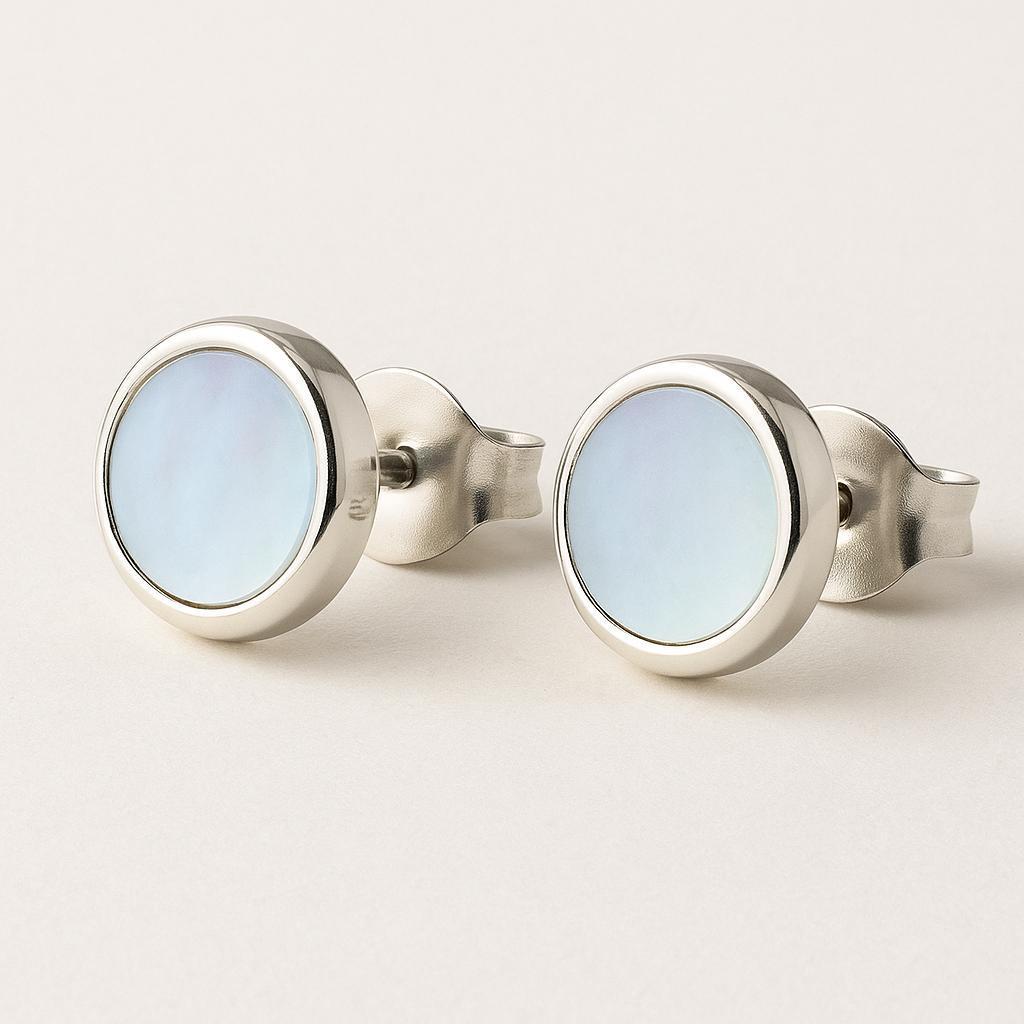 "Valenya" – Stud Earrings with Mother-of-Pearl Inlay