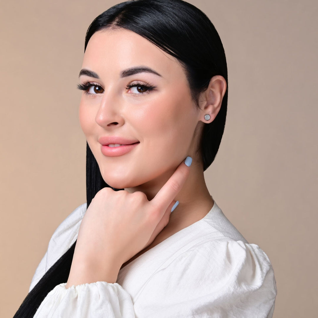 "Valenya" – Stud Earrings with Mother-of-Pearl Inlay