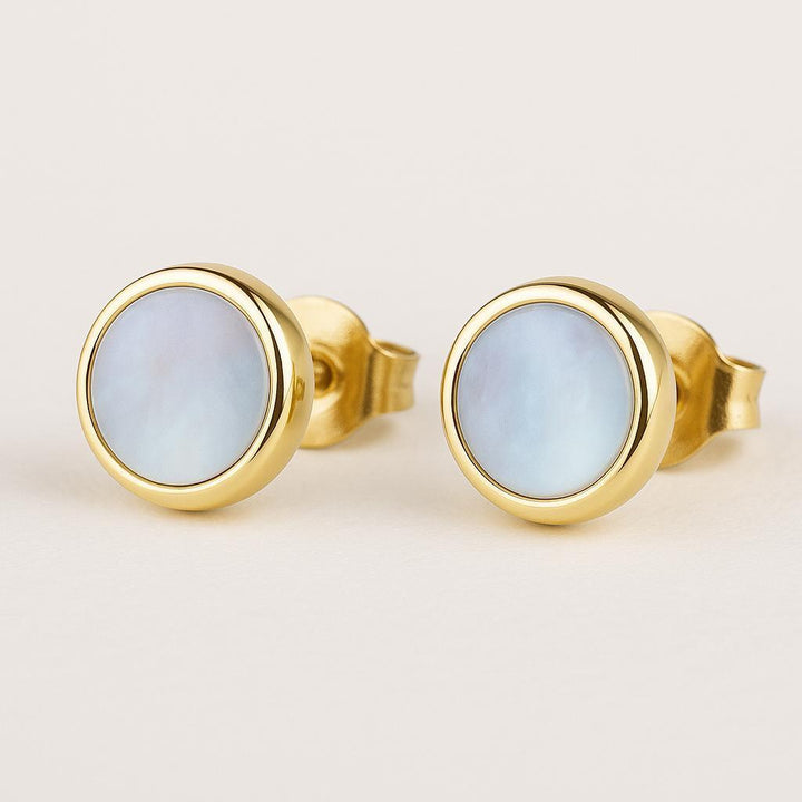 "Valenya" – Stud Earrings with Mother-of-Pearl Inlay
