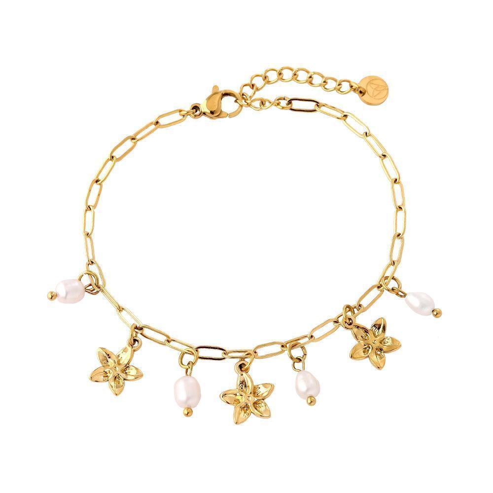 "Zeliriva" Super Flower And Pearl Bracelet